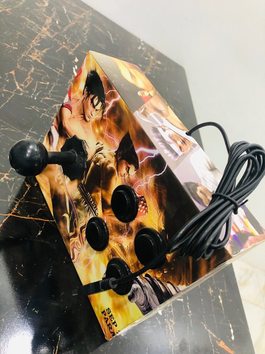 4 Button Joystick wooden box wired connectivity USB