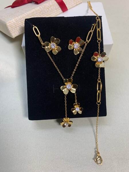 Set de Bijoux Fleur Doré