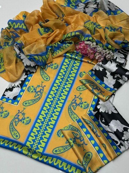 3 PCs silk dress