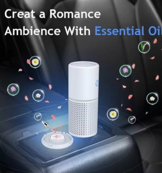 Портативный автомобильный очиститель воздуха, + 3 фильтра