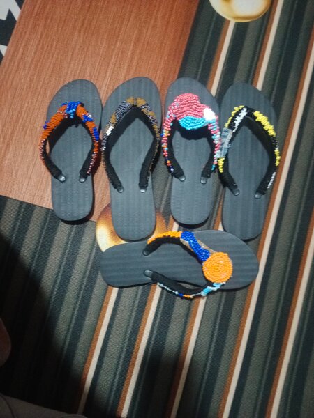 Colorful Beaded Flip-Flops