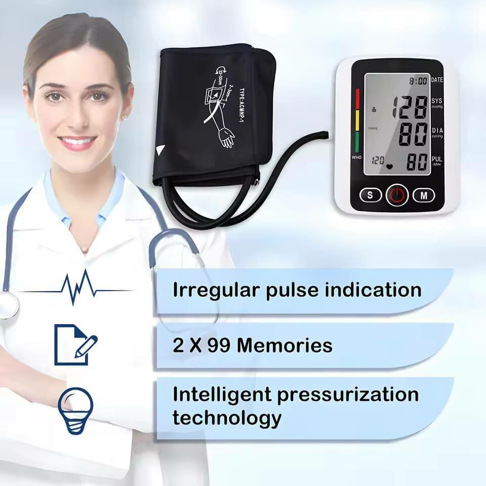 Tensiomètre numérique bras sphygmomanomètre fréquence cardia