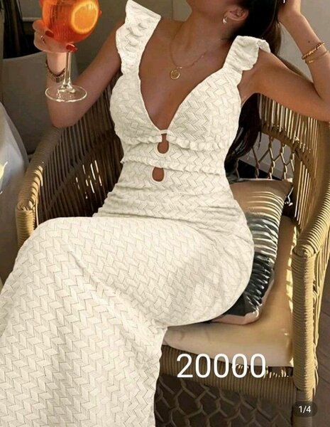 Robe longue à manches courtes