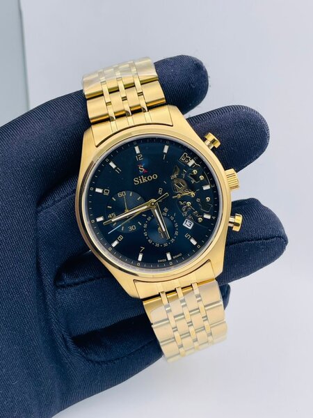 Montre Chronographe Dorée Sikoo