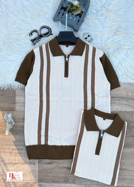 Polo manches courtes rayé