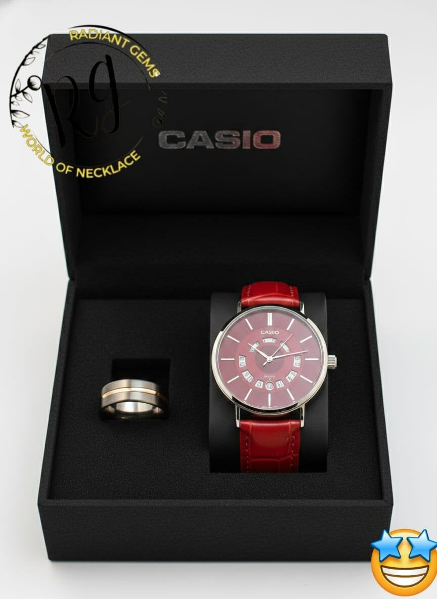 Montre classique Casio rouge