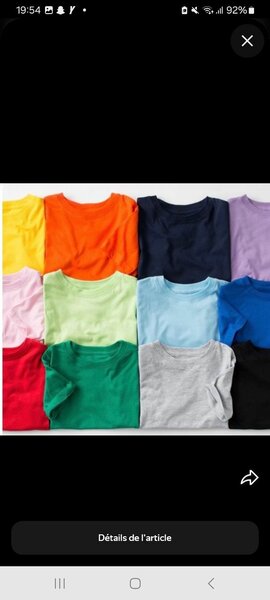 T-shirts colorés unisexes