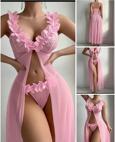 Nuisette en dentelle rose sexy