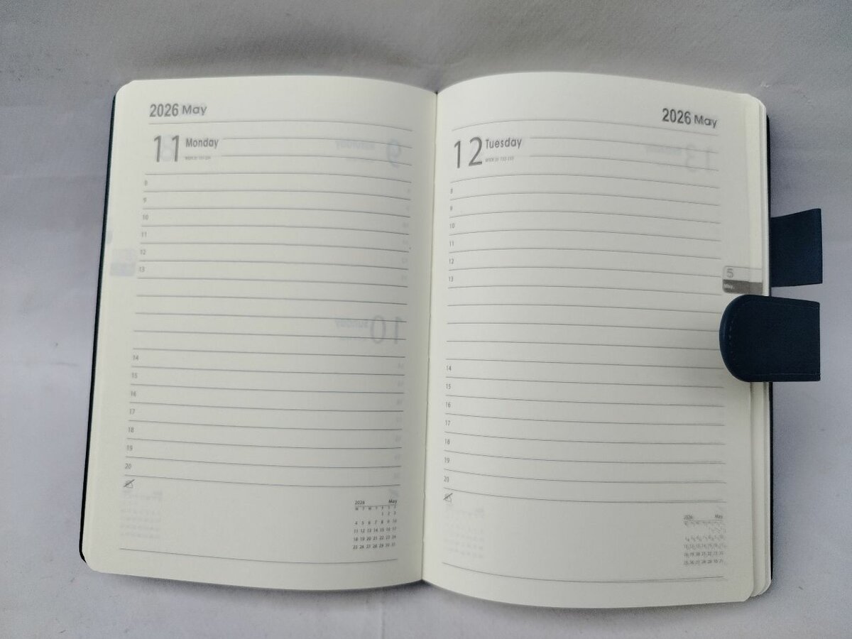 Agenda 2026 en cuir Bleu Nuit