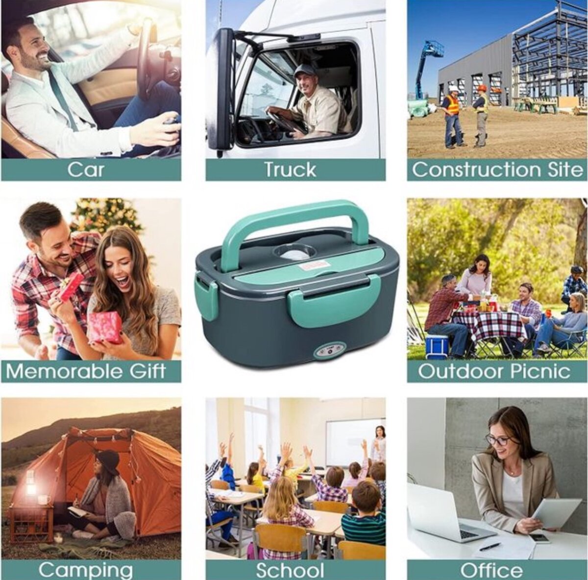 Stainless Steel Electric Insulated Lunch Box For Home, Car,