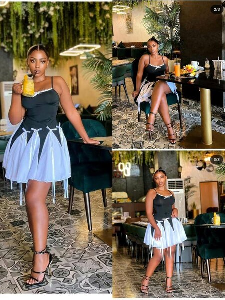 Robe élégante noire et blanche