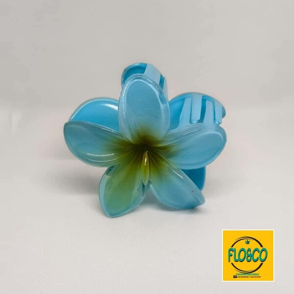 Pince à cheveux fleur bleue