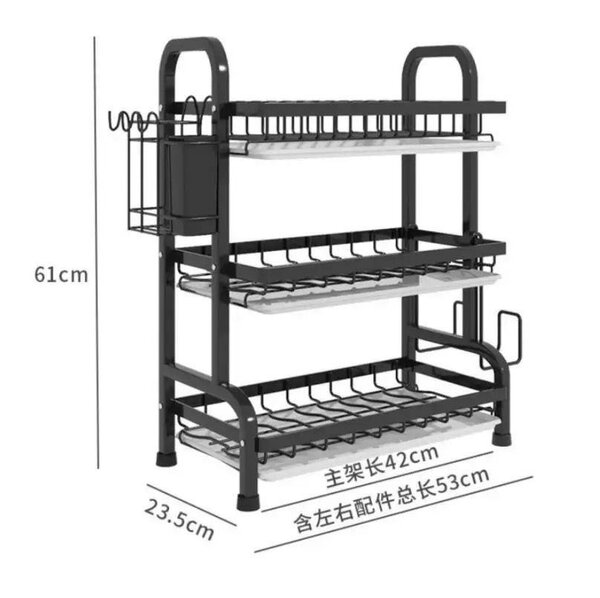 Porte-vaisselle noir en acier