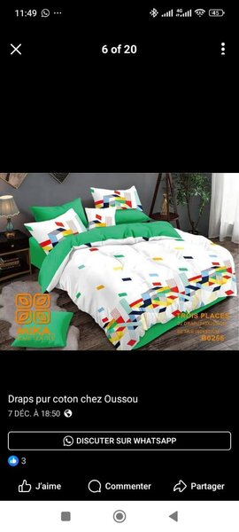 Parure de lit coton colorée