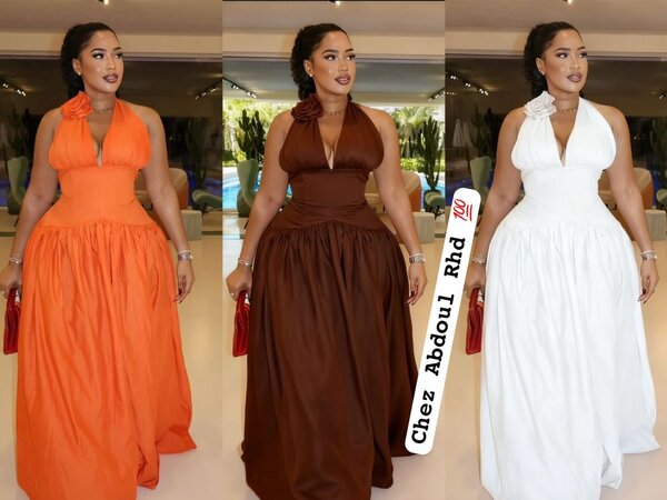 Robe longue col V Chez Abdoul Rhd