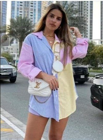 Belle chemise multicolore pour femme de haute qualité