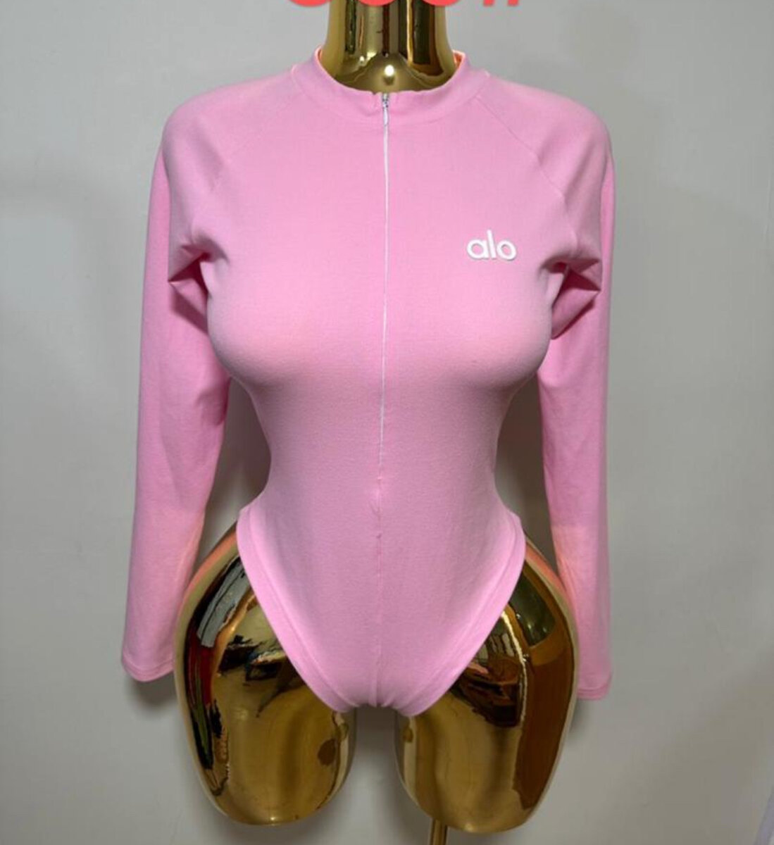 Justaucorps rose à manches longues