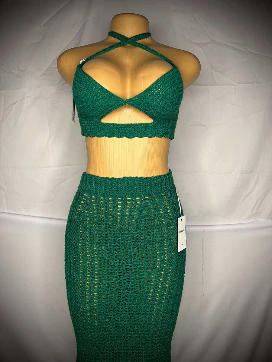Ensemble Crochet Femme Vert