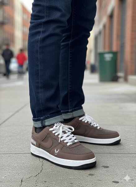 Baskets en cuir marron