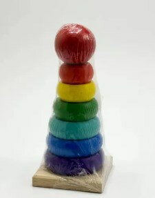 wooden rainbow tower stacking tower early learning educational toy for kids