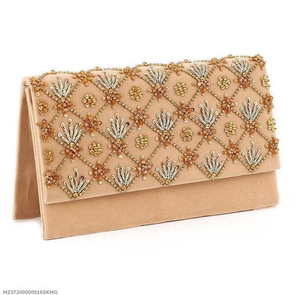 Velvet embroidery fency clutch