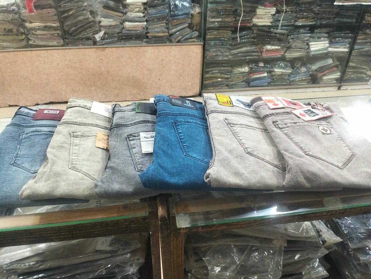 Stretch jeans marble colours