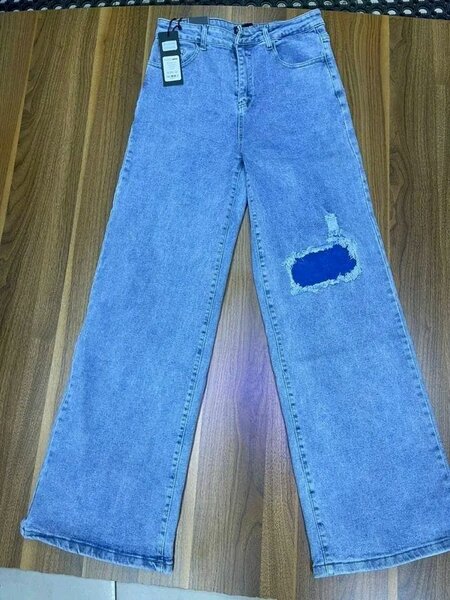 Jean Large Décontracté Délavé