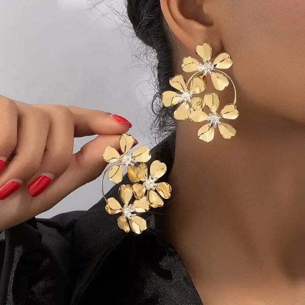 Boucles d'oreilles florales épaisses