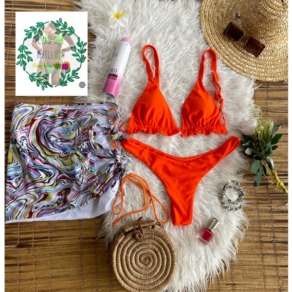 Ensemble Bikini et Paréo Coloré