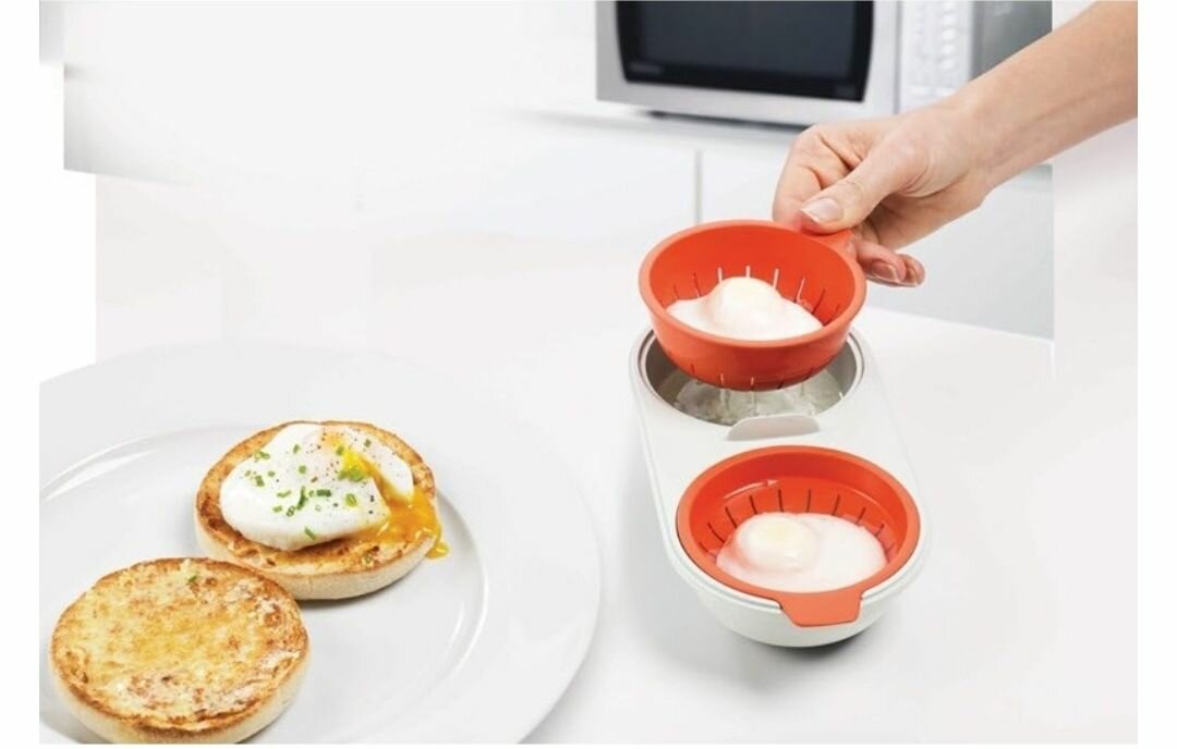 MICROWAVE EGG POACHER COOKWARE DOUBLE CUP EGG BOILER