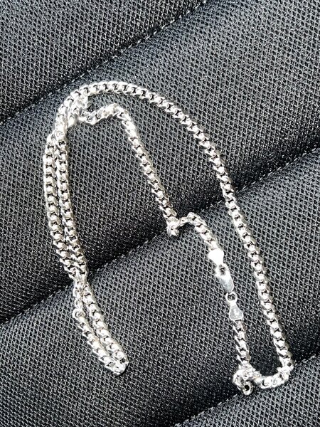 Genuine s925 sterling silver Cuban links necklace