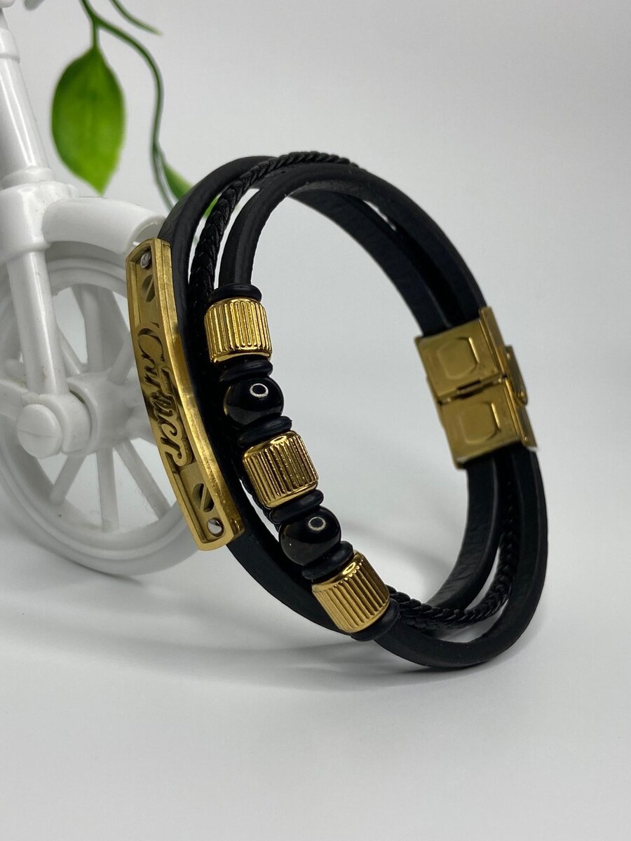 Cartier and Hermes Leather Steel Bracelets