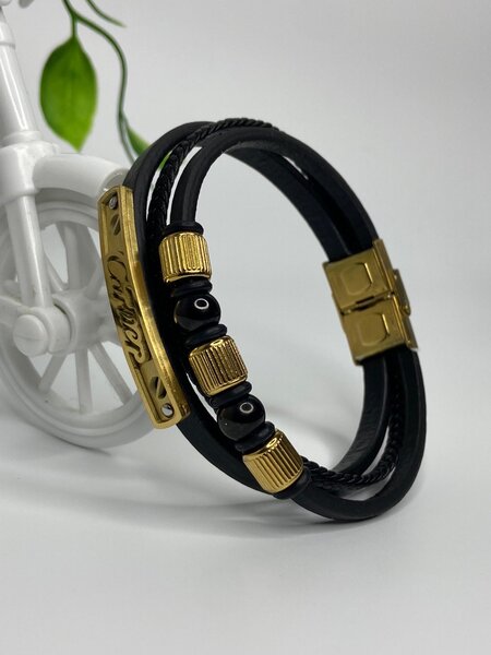 Cartier and Hermes Leather Steel Bracelets