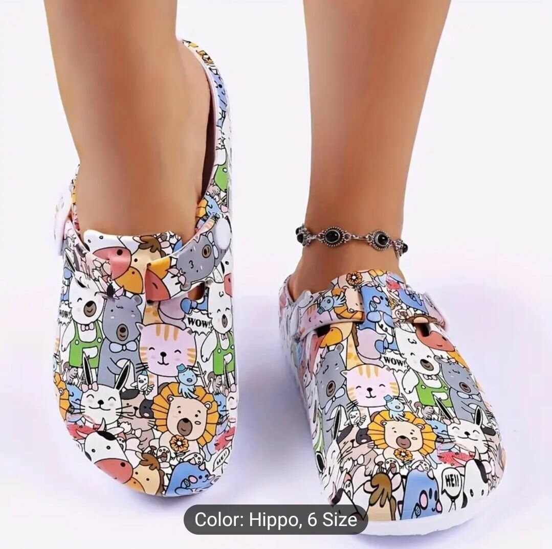 Vibrant Cartoon Print Comfort Mules