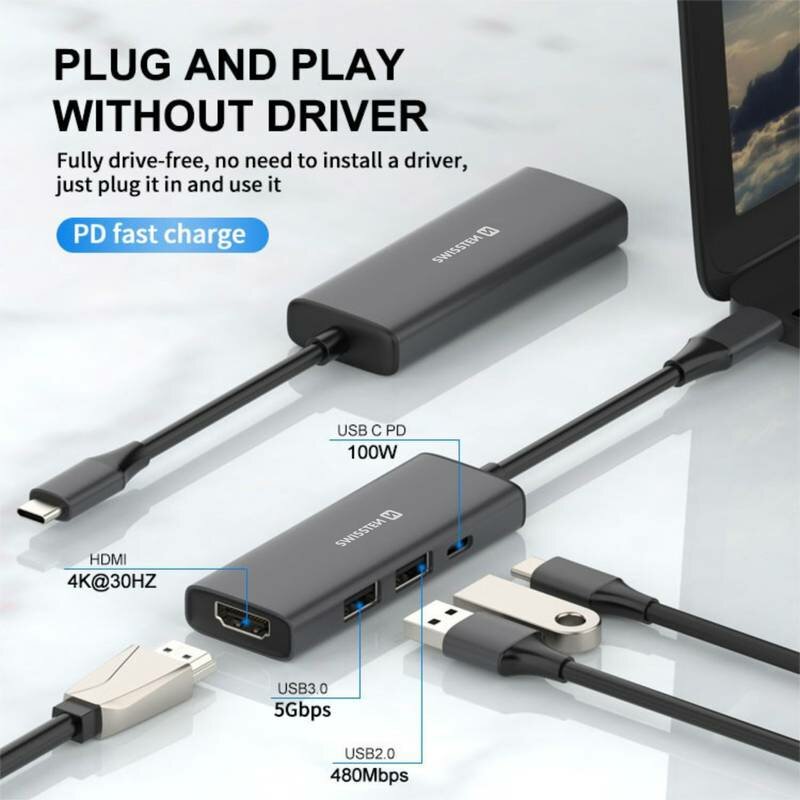 Hub USB-C 4-en-1 Newnight