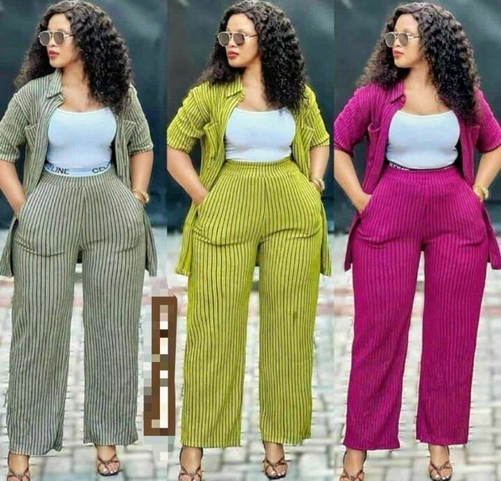 Ensemble pantalon rayé élégant