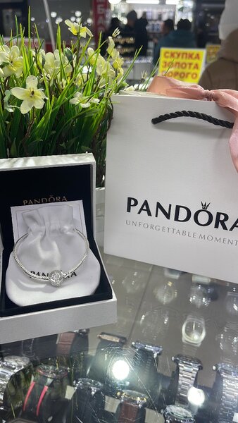 Пандора браслет с напылением серебра 925