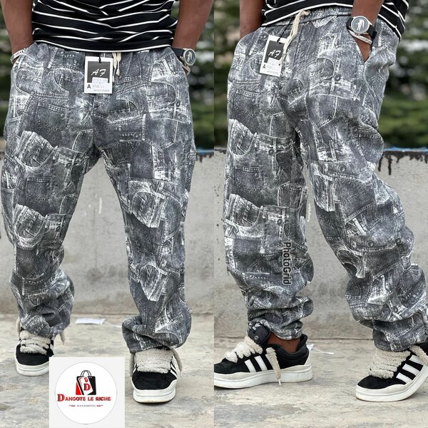 Pantalon cargo imprimé urbain