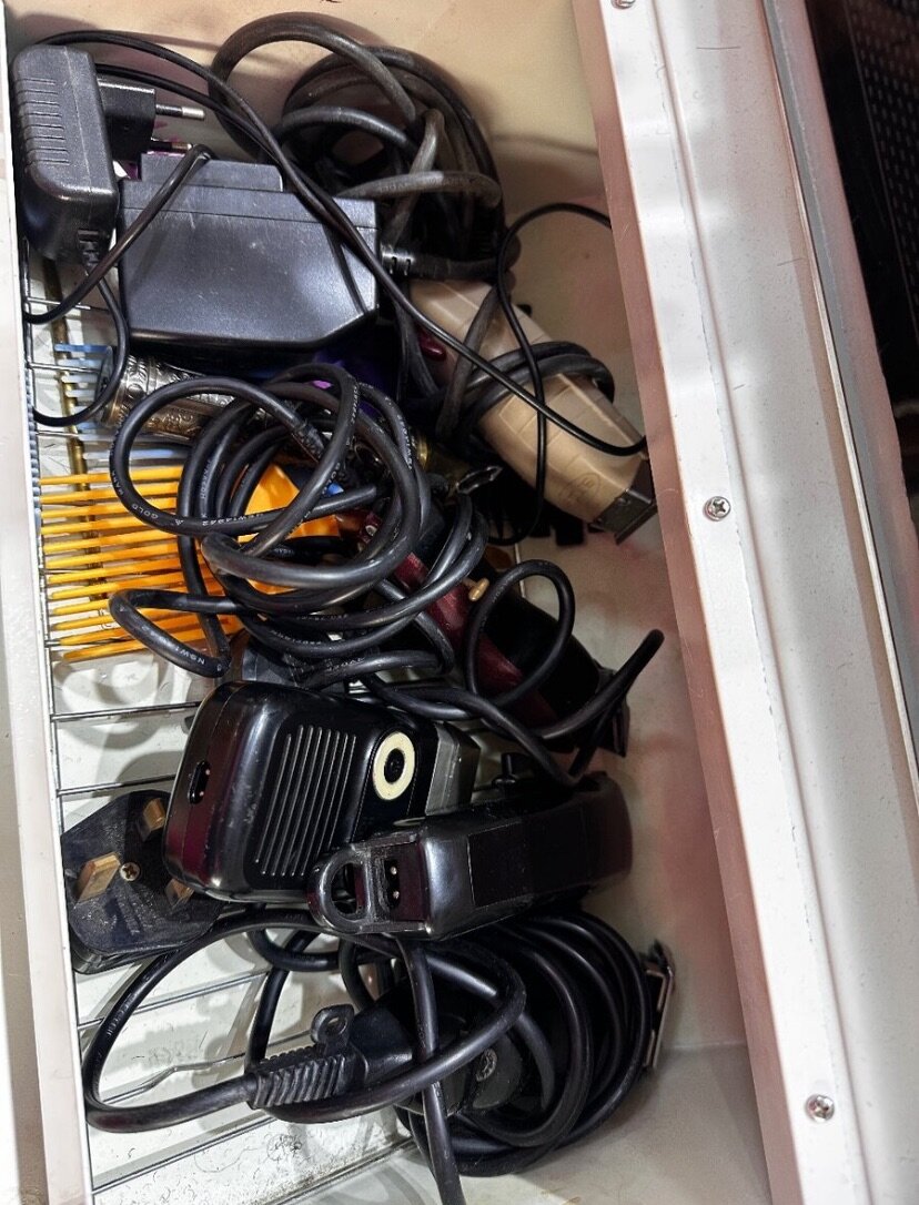 Barbering chair and clippers