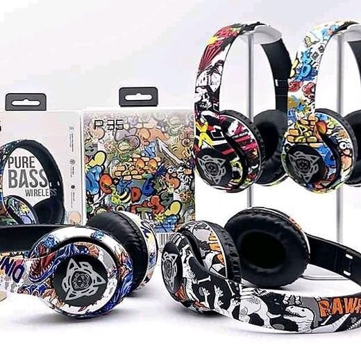 Casque Bluetooth imprimé coloré