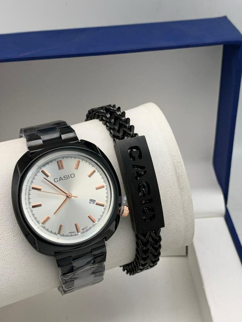Casio watch and bracelet set