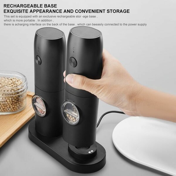 Tower rechargeable spice mill
