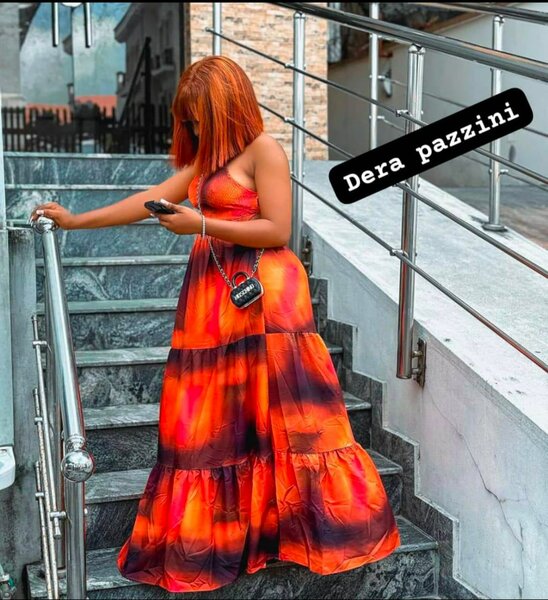 Robe longue colorée