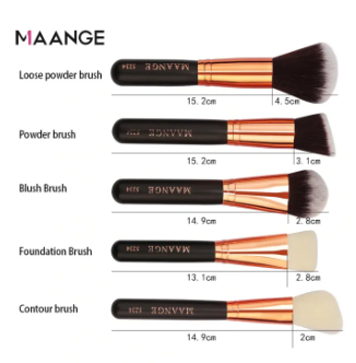MAANGE 15 Pcs Professional Makeup Brushes Set Powder Foundation Eye shadow Blush Blending Lip Make Up Beauty Cosmetic Tool Kit