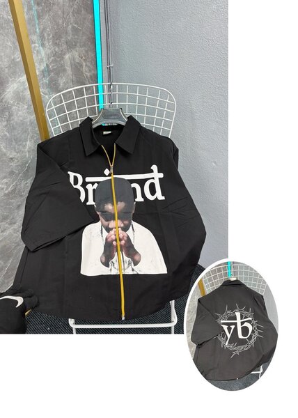 Veste noire à motif graphique