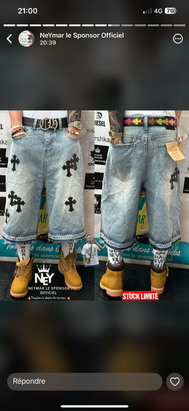 Short en jean tendance homme