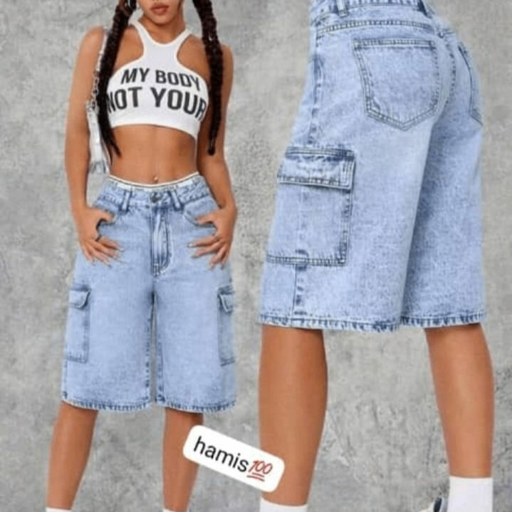 Bermuda en jean décontracté