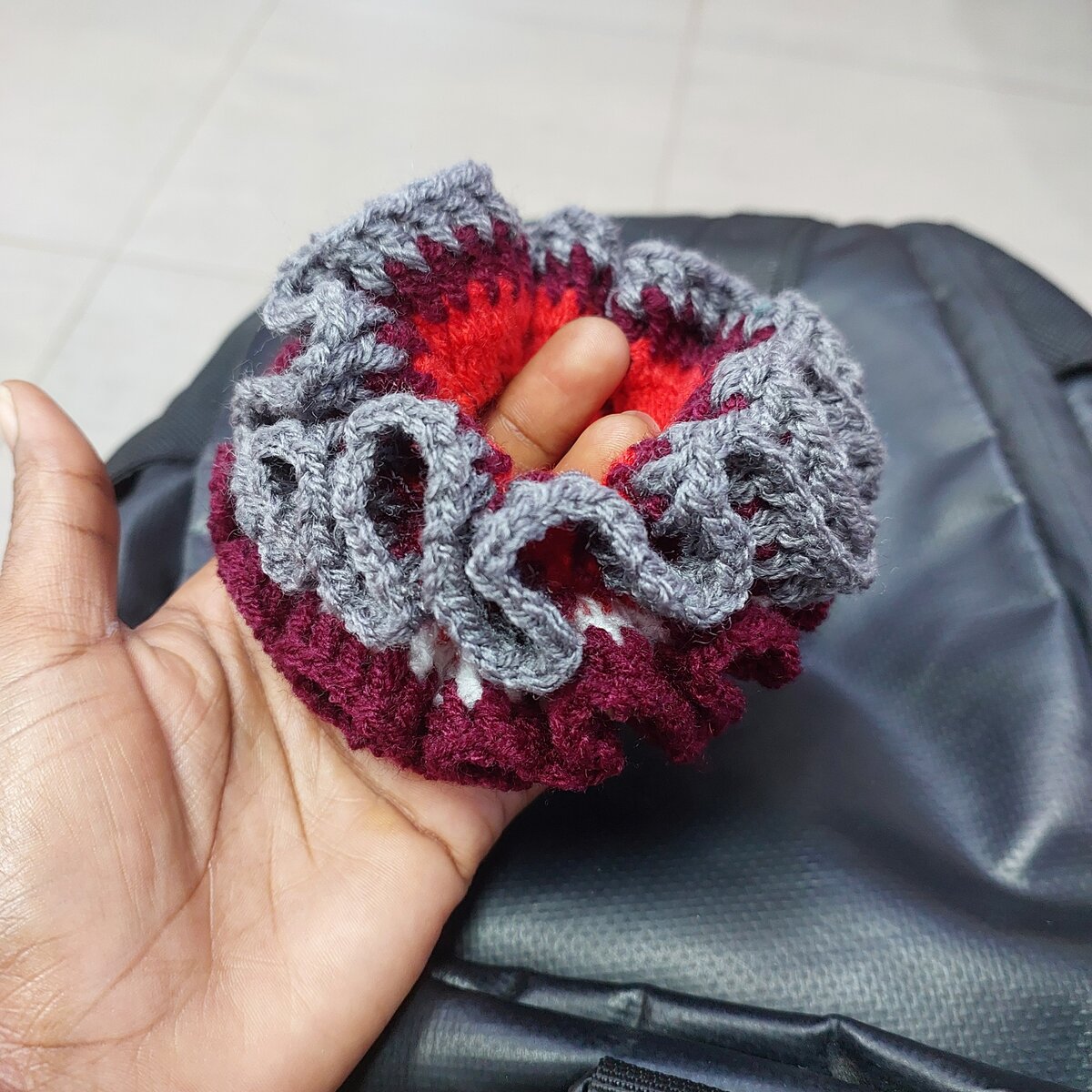 Ruffle crochet scrunchies