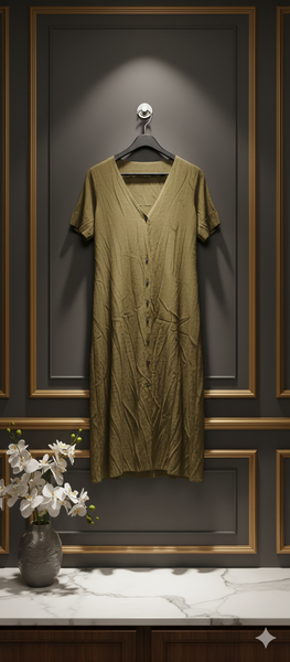 Robe d'été en lin vert