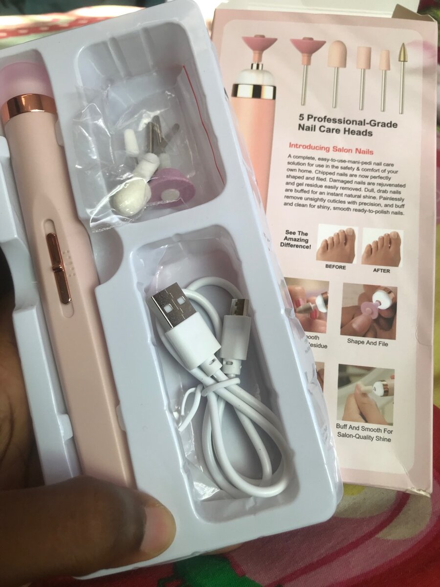 Rechargeable manicure and pedicure nail drill